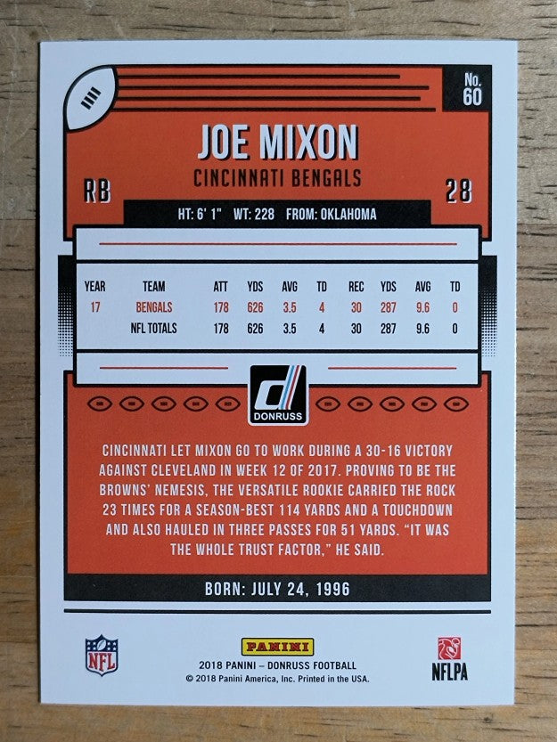 2018 Donruss #60 Joe Mixon