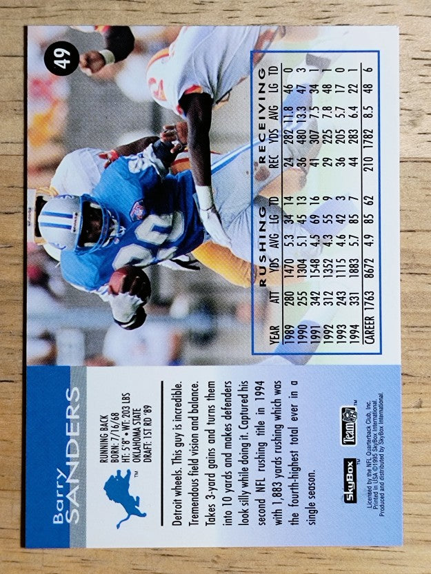 1995 SkyBox Impact #49 Barry Sanders