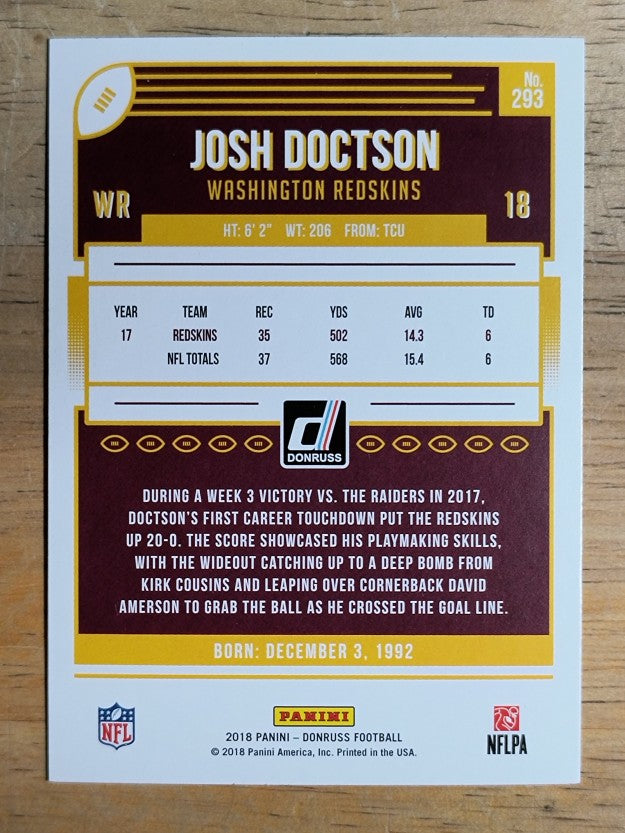 2018 Donruss #293 Josh Doctson