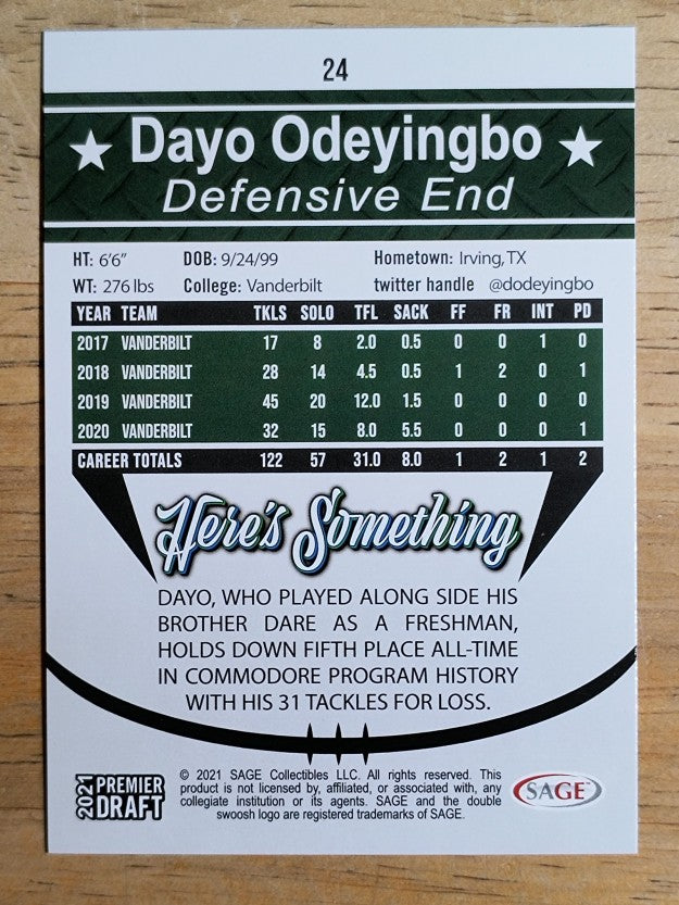 2021 SAGE HIT #24 Dayo Odeyingbo