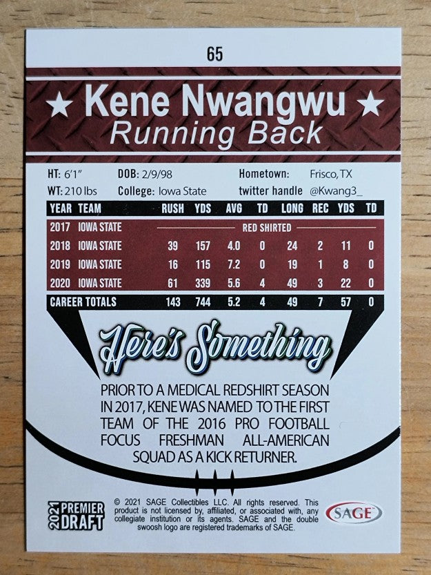 2021 SAGE HIT #65 Kene Nwangwu