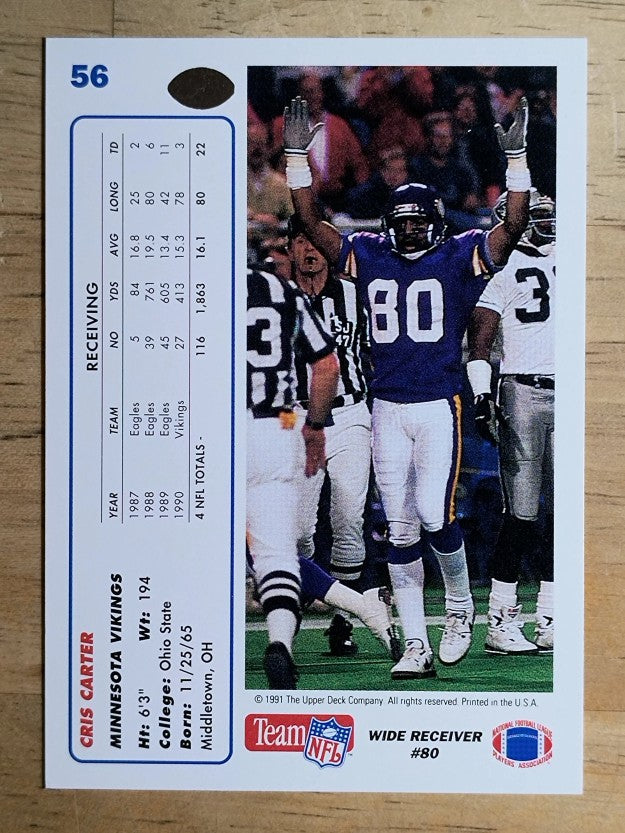 1991 Upper Deck #56 Cris Carter