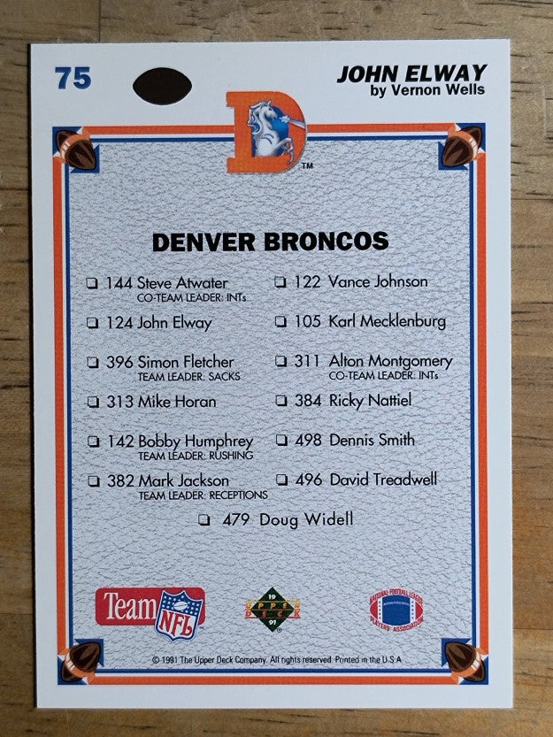 1991 Upper Deck #75 John Elway TC