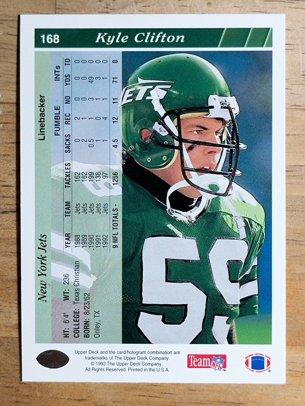 1993 Upper Deck #168 Kyle Clifton