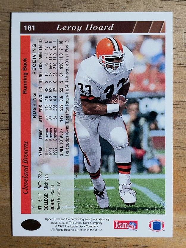 1993 Upper Deck #181 Leroy Hoard