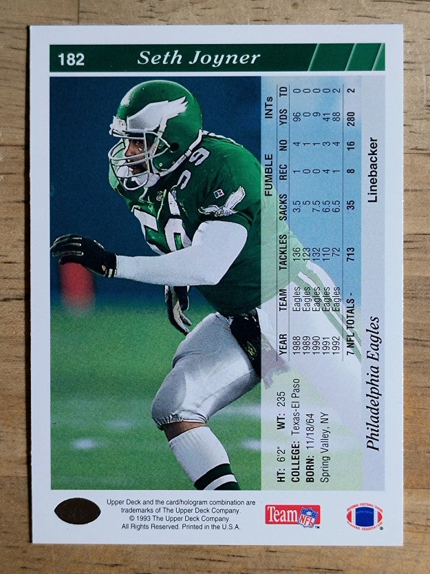 1993 Upper Deck #182 Seth Joyner