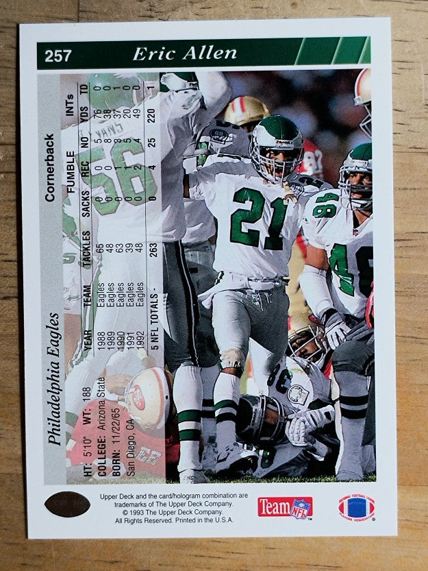 1993 Upper Deck #257 Eric Allen