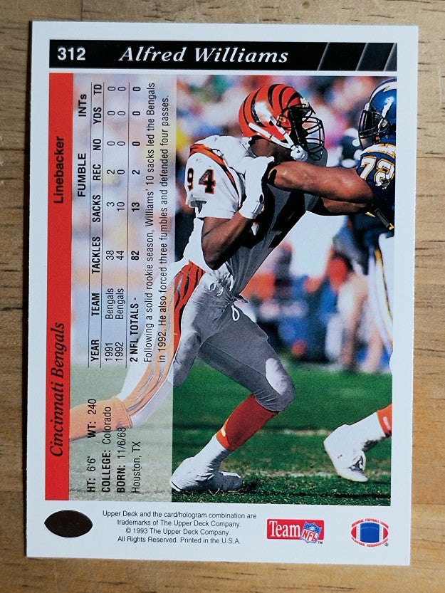 1993 Upper Deck #312 Alfred Williams