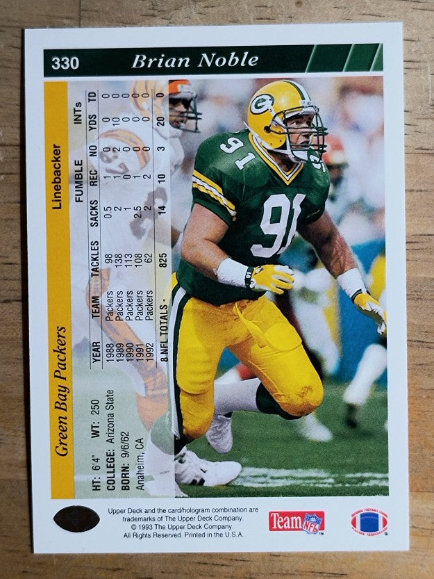 1993 Upper Deck #330 Brian Noble