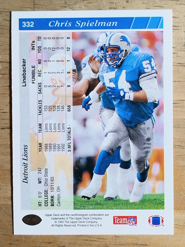 1993 Upper Deck #332 Chris Spielman