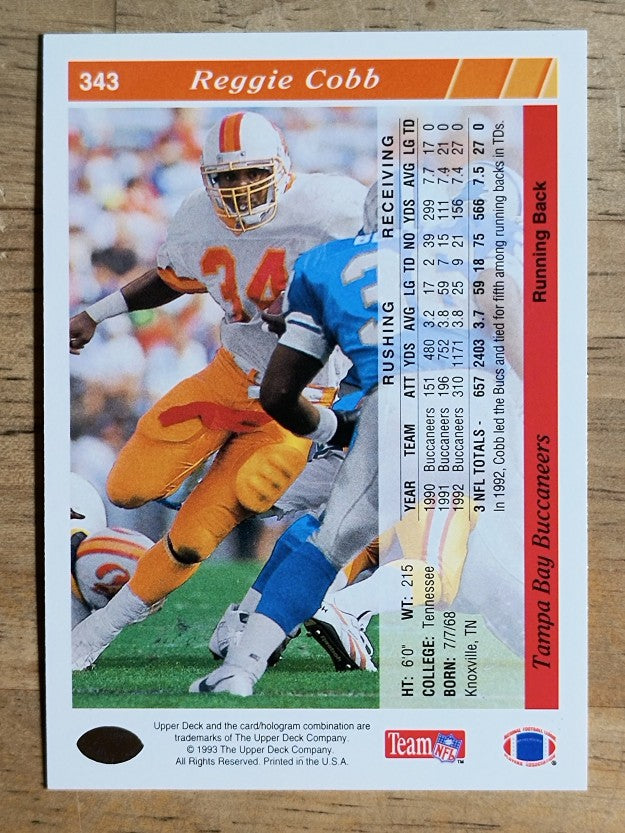 1993 Upper Deck #343 Reggie Cobb