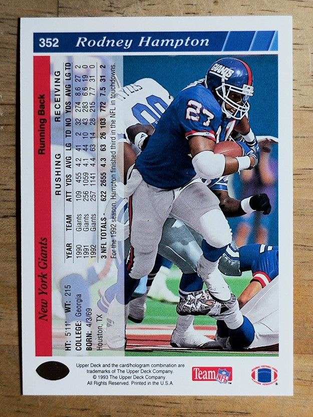 1993 Upper Deck #352 Rodney Hampton