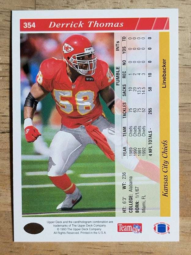 1993 Upper Deck #354 Derrick Thomas
