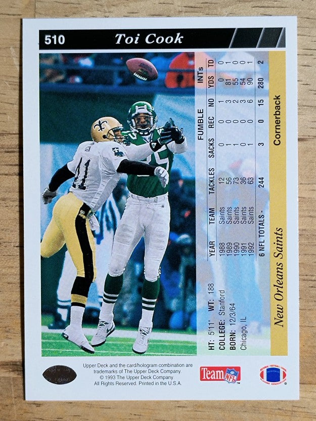 1993 Upper Deck #510 Toi Cook