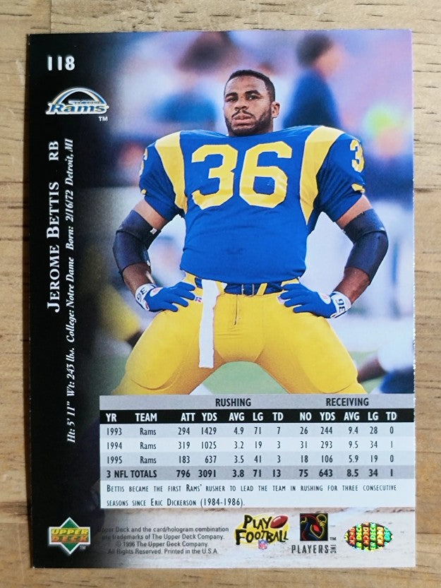 1996 Upper Deck Silver #118 Jerome Bettis