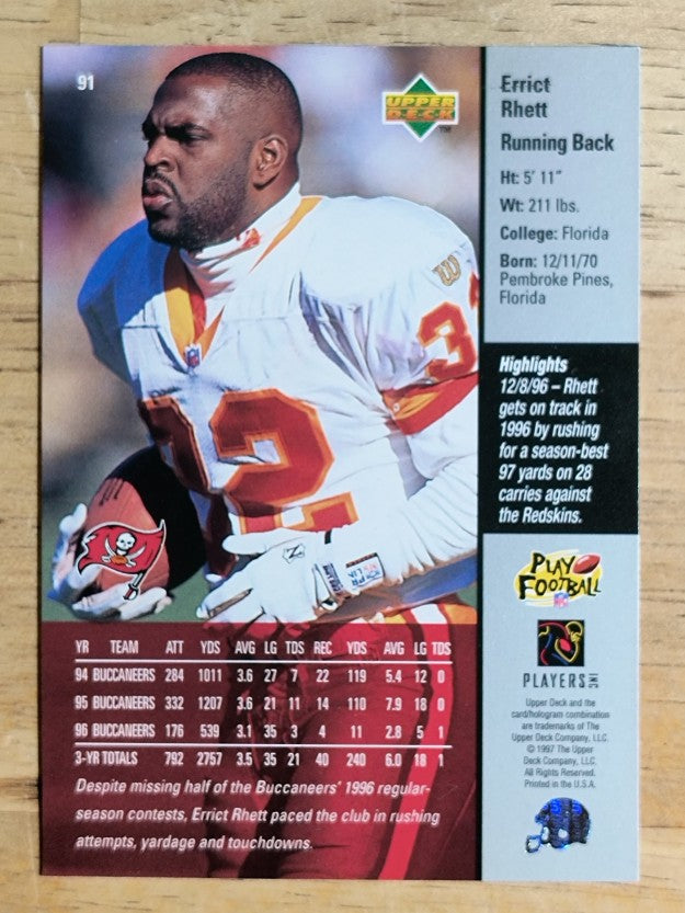 1997 Upper Deck #91 Errict Rhett