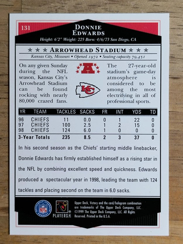 1999 Upper Deck Victory #131 Donnie Edwards