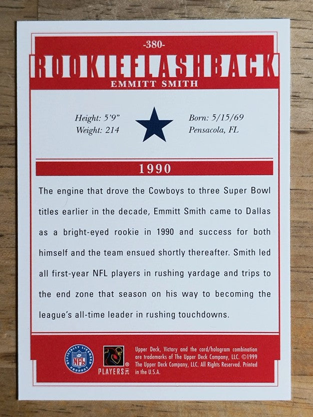 1999 Upper Deck Victory #380 Emmitt Smith RF