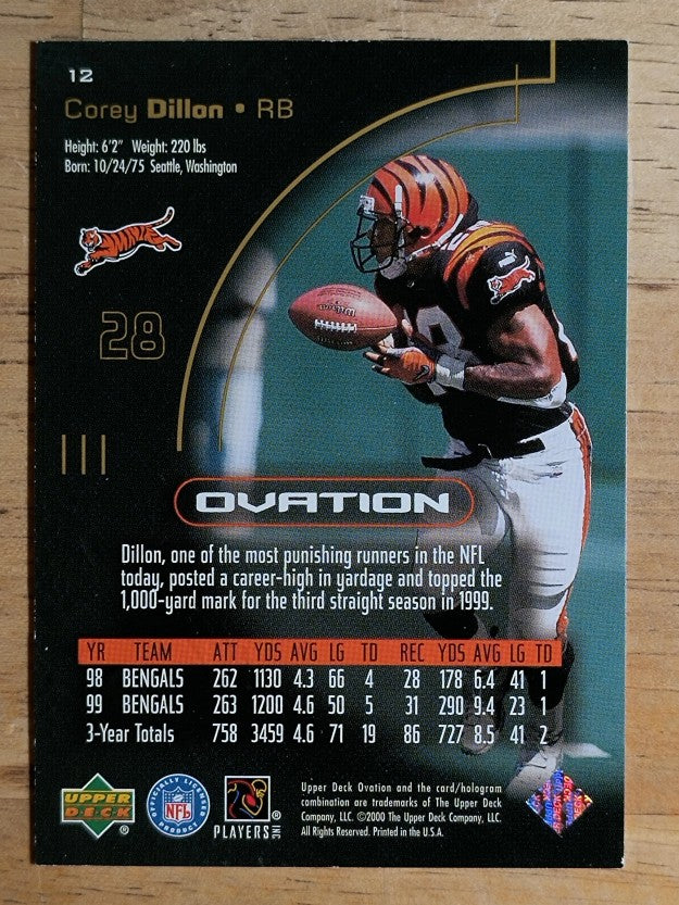 2000 Upper Deck Ovation #12 Corey Dillon