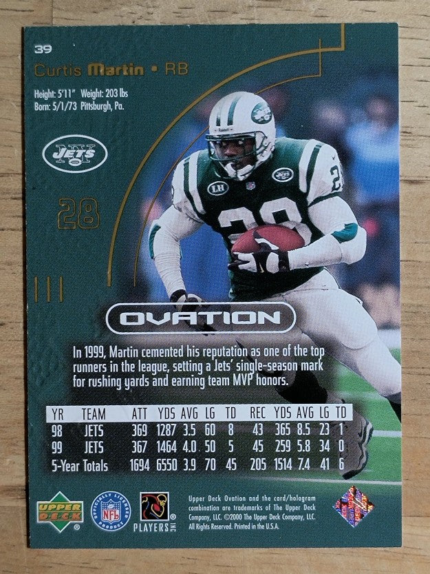 2000 Upper Deck Ovation #39 Curtis Martin