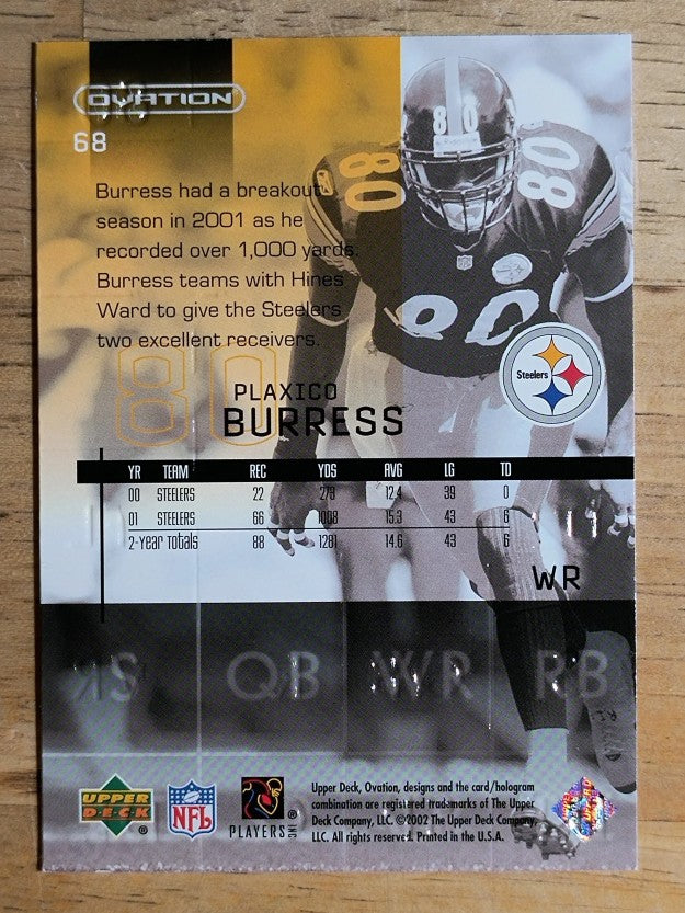 2002 Upper Deck Ovation #68 Plaxico Burress
