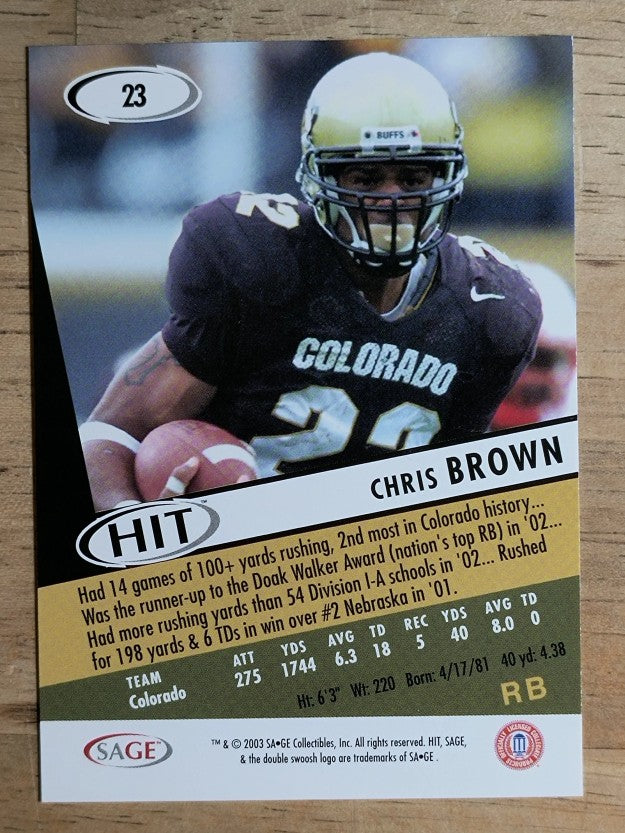 2003 SAGE HIT #23 Chris Brown