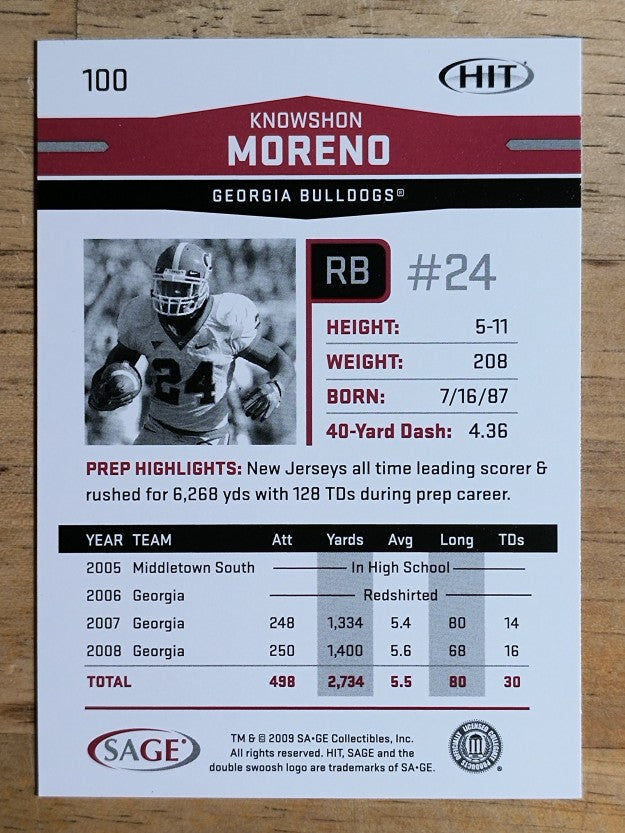 2009 SAGE HIT #100 Knowshon Moreno