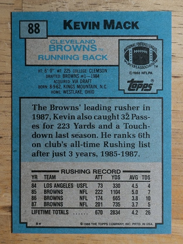1988 Topps #88 Kevin Mack