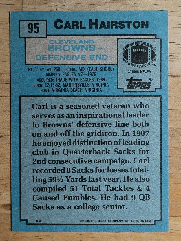 1988 Topps #95 Carl Hairston