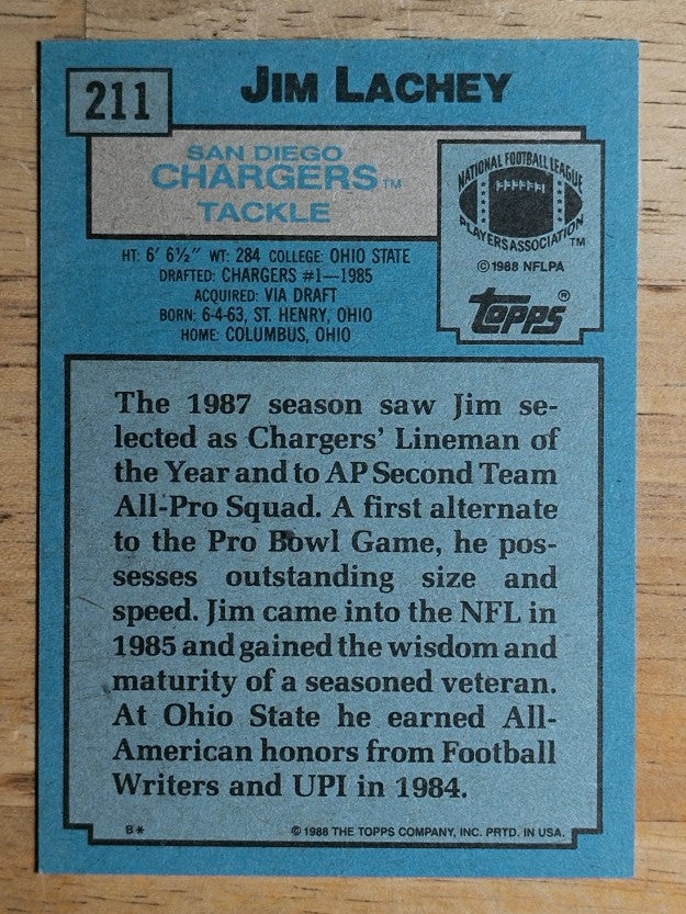 1988 Topps #211 Jim Lachey