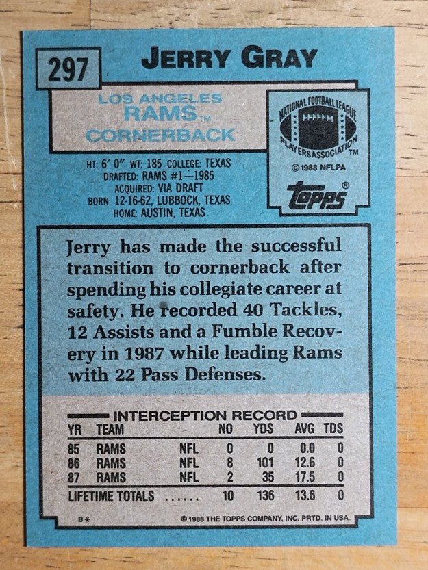 1988 Topps #297 Jerry Gray