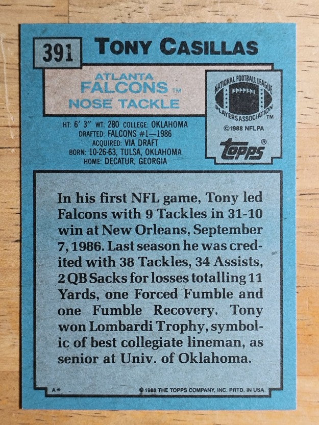 1988 Topps #391 Tony Casillas RC