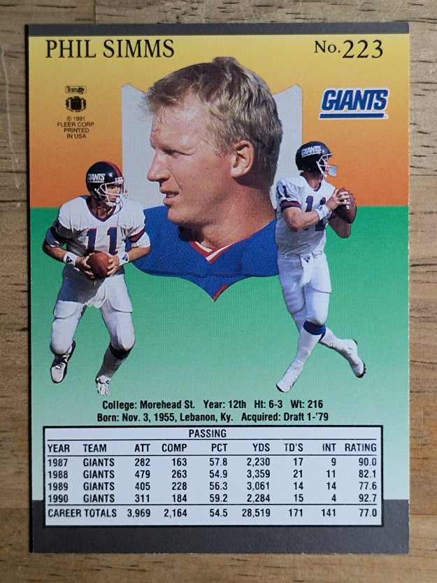 1991 Ultra #223 Phil Simms