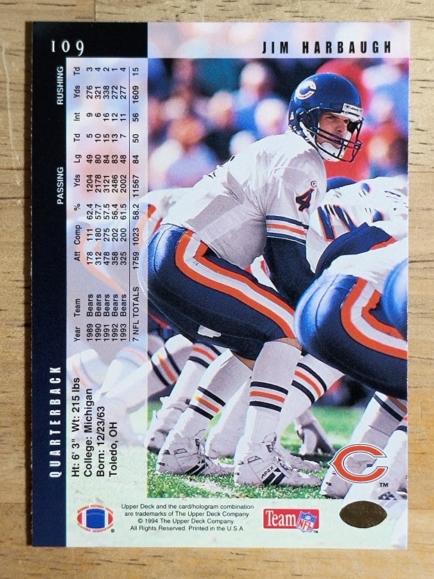 1994 Upper Deck #109 Jim Harbaugh