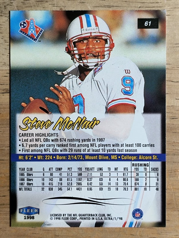 1998 Ultra #61 Steve McNair