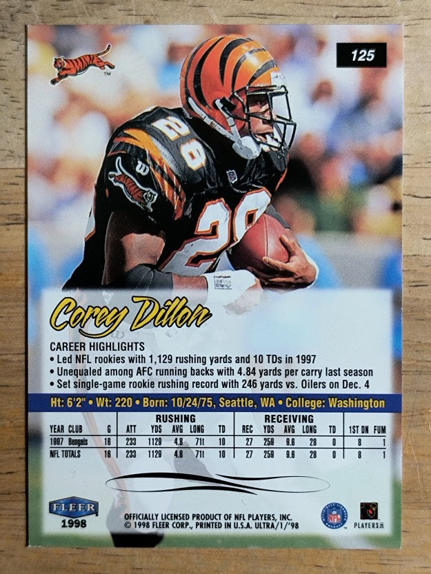 1998 Ultra #125 Corey Dillon