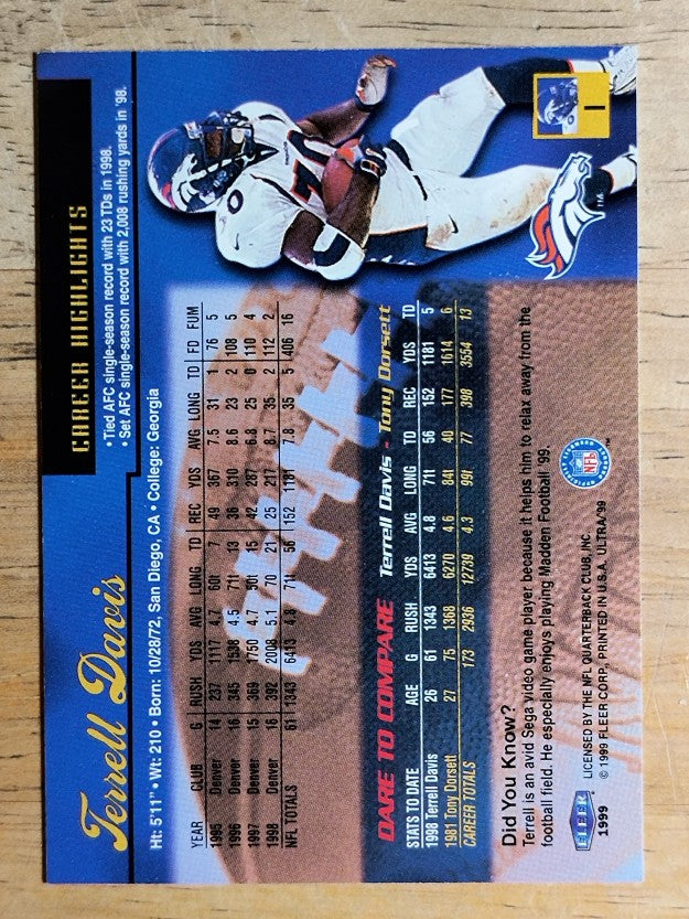 1999 Ultra #1 Terrell Davis