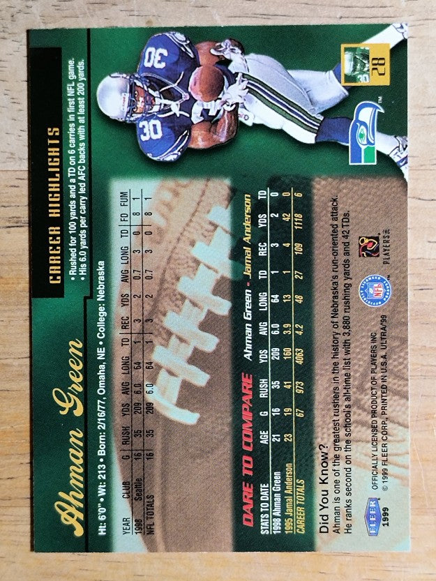 1999 Ultra #28 Ahman Green