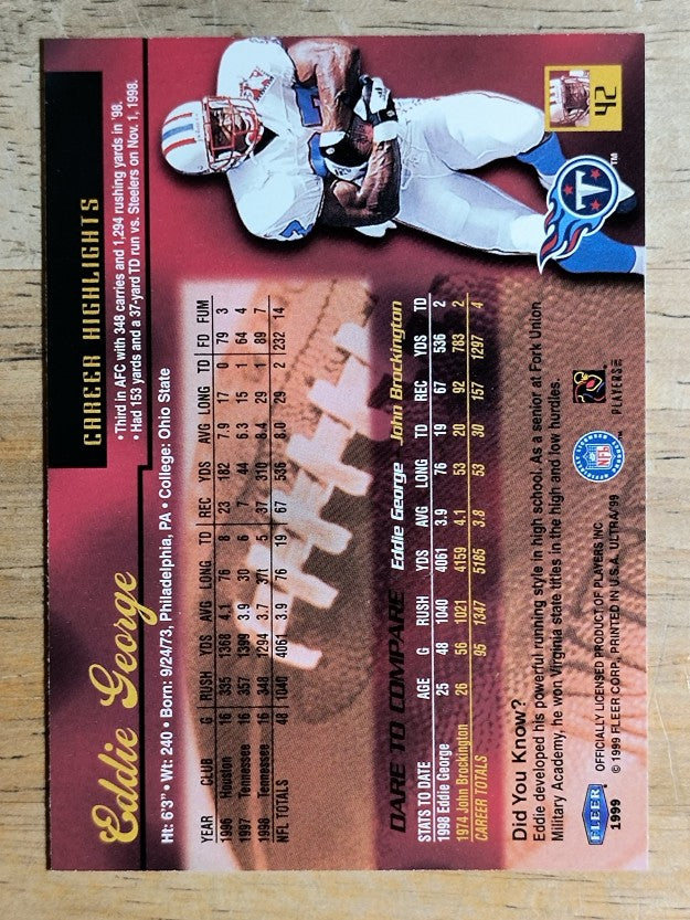 1999 Ultra #42 Eddie George