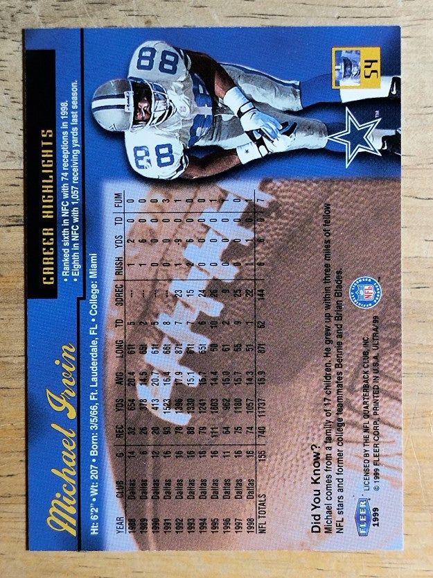 1999 Ultra #54 Michael Irvin