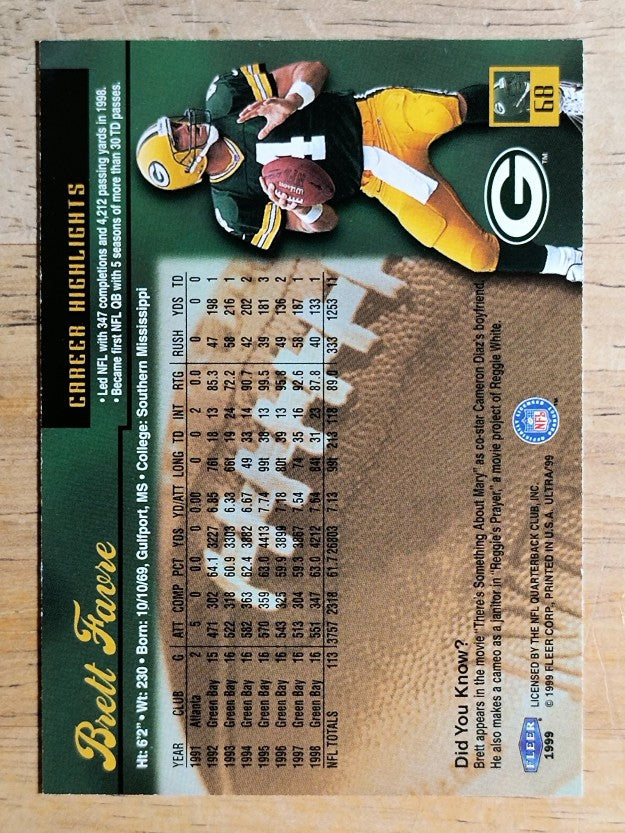 1999 Ultra #68 Brett Favre