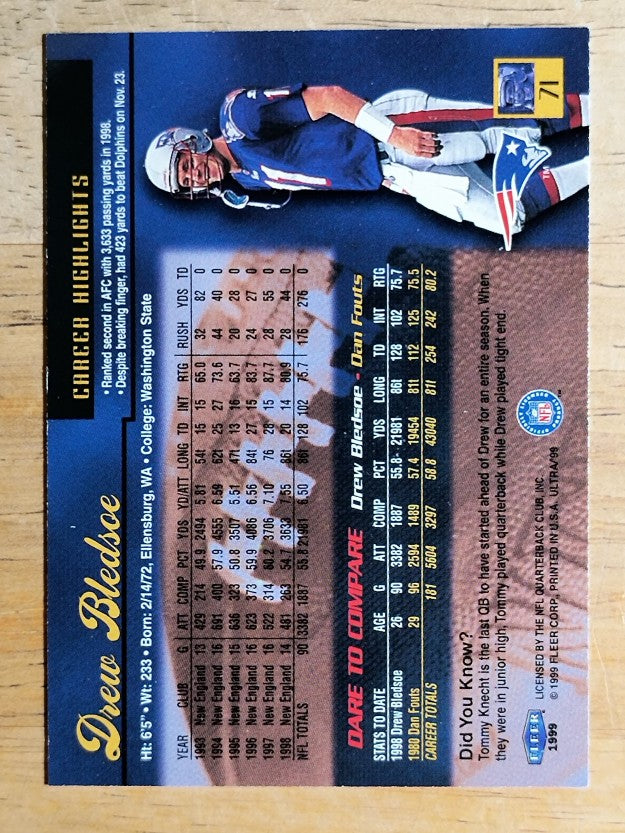 1999 Ultra #71 Drew Bledsoe