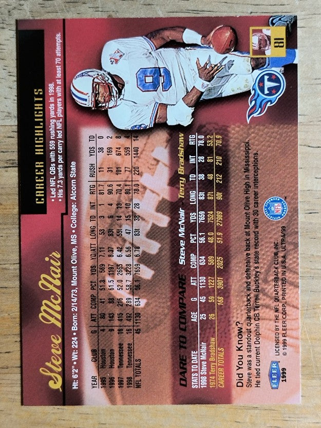 1999 Ultra #81 Steve McNair