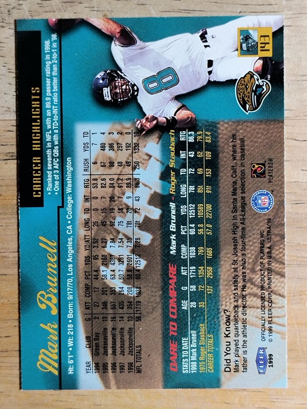 1999 Ultra #143 Mark Brunell