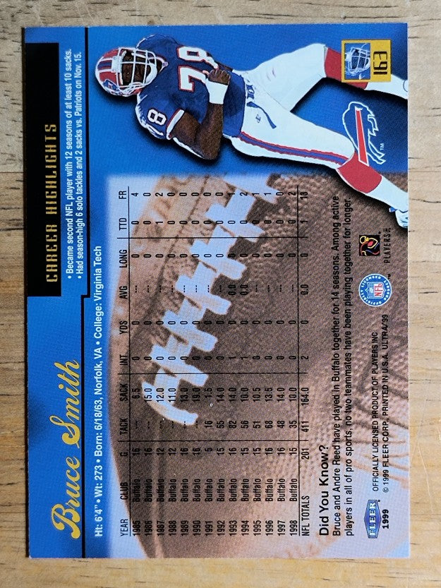 1999 Ultra #163 Bruce Smith