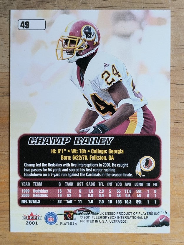 2001 Ultra #49 Champ Bailey