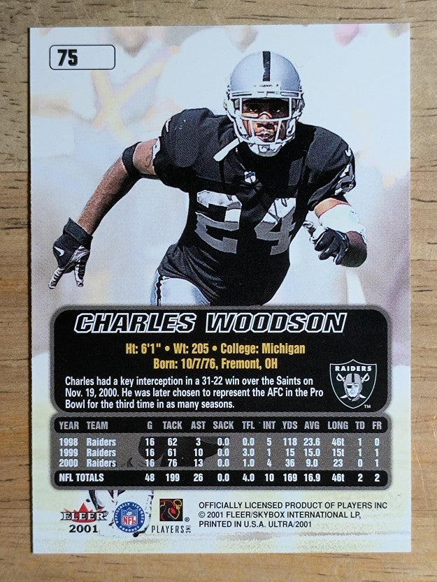 2001 Ultra #75 Charles Woodson