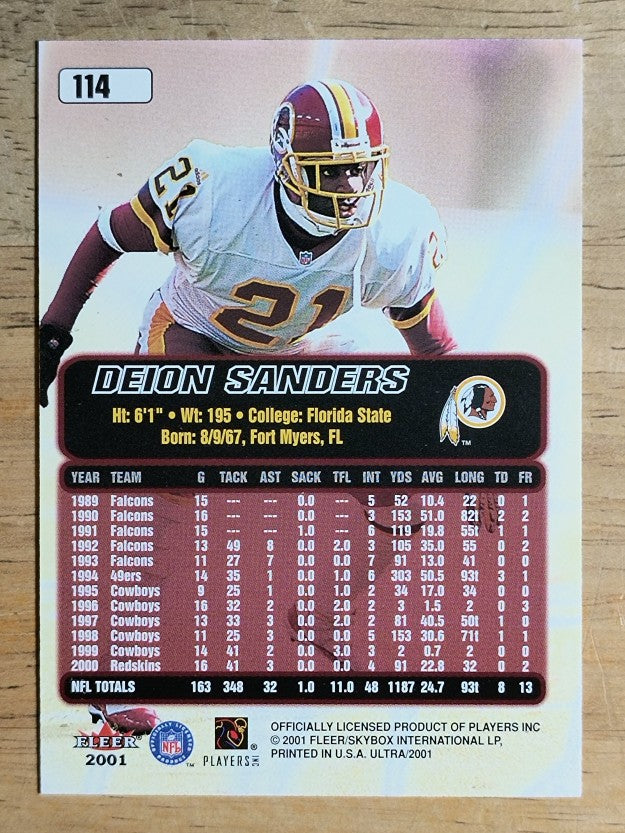 2001 Ultra #114 Deion Sanders