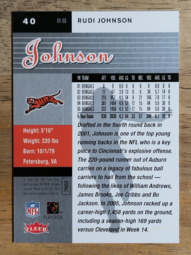 2006 Ultra #40 Rudi Johnson