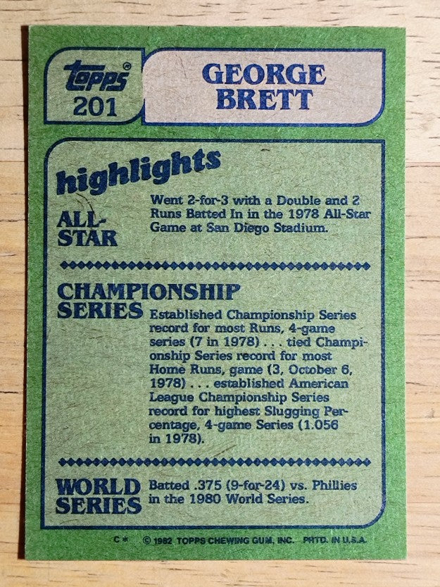 1982 Topps #201 George Brett IA